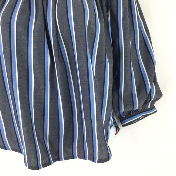 Express Reversible Top Women XS Red White Blue Stripe Off the Shoulder Patriotic - Picture 6 of 13